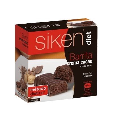 Siken Diet Barrita Crema de Cacao, caja 5 barritas