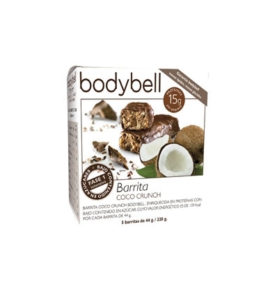 Bodybell Barrita coco chocolate crunch, caja 5 unidades 