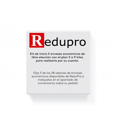 .ReduPro Kit inicio con 5 envases economicos de libre eleccion con plan para perder de 5 a 9 kilos.
