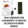 ReduPro Croissant con tableta de chocolate NEGRO CRUJIENTE, caja con 6 unidades.