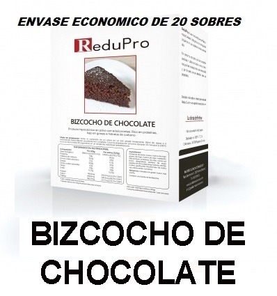 ReduPro Pastel Bizcocho de chocolate, envase económico 20 sobres unidosis.